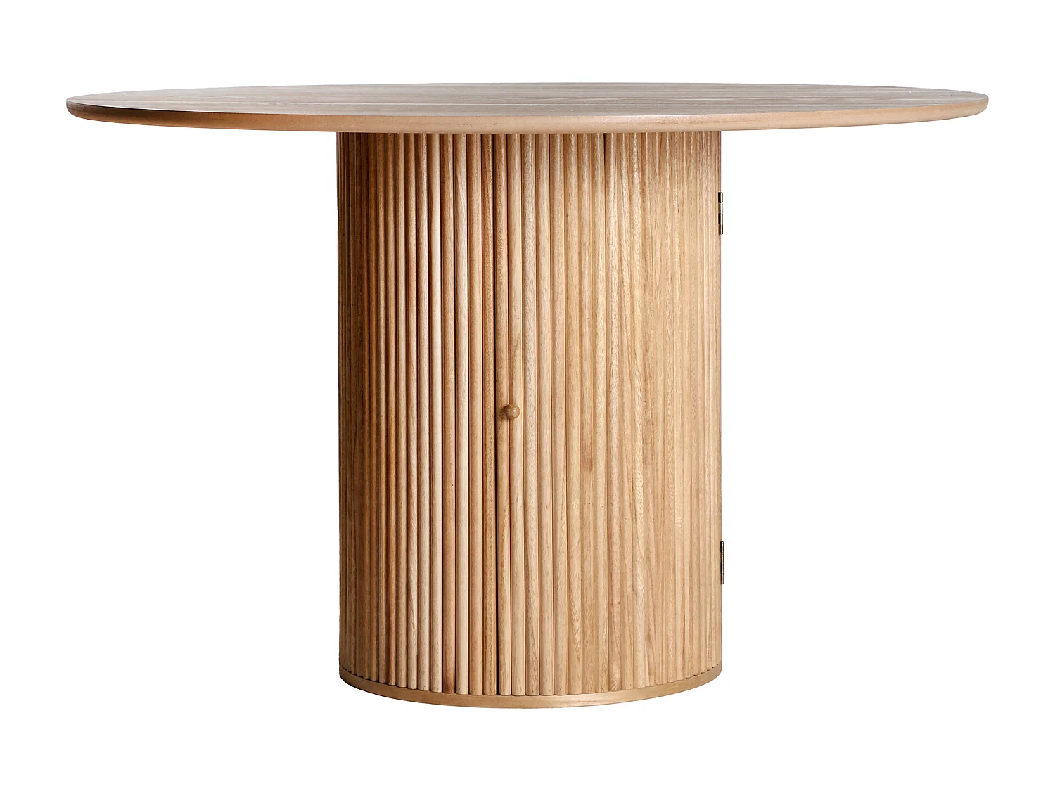 Table salon en bois de paulownia marron 120x120x76 cm