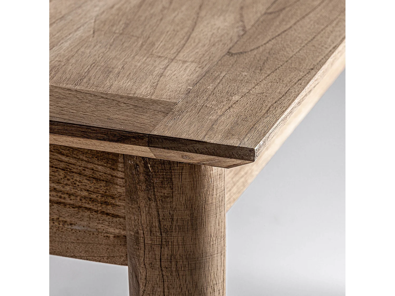 Table à rallonge en bois de mindi marron 160x80x76 cm