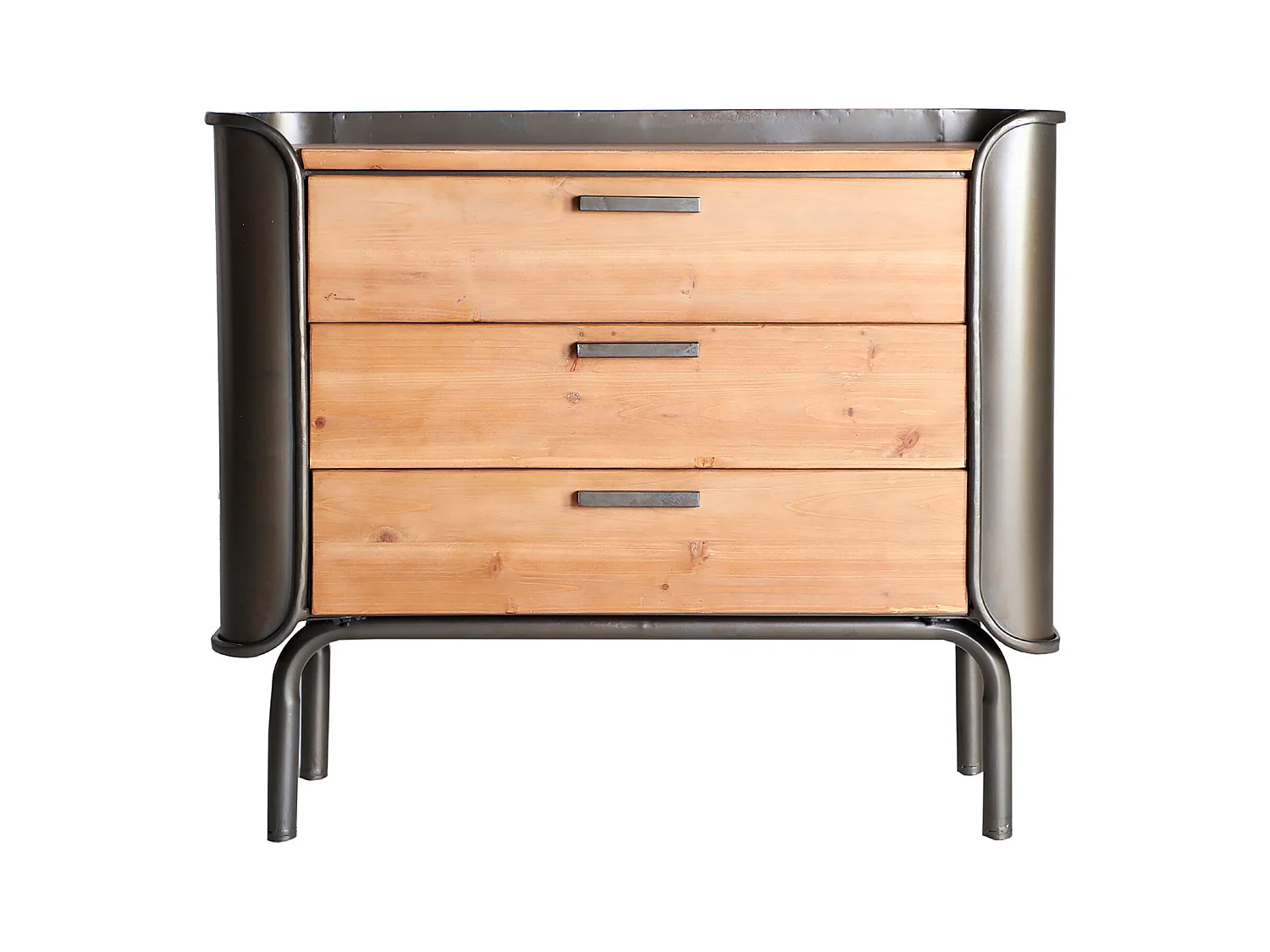 Cómoda de madera de abeto en color gris