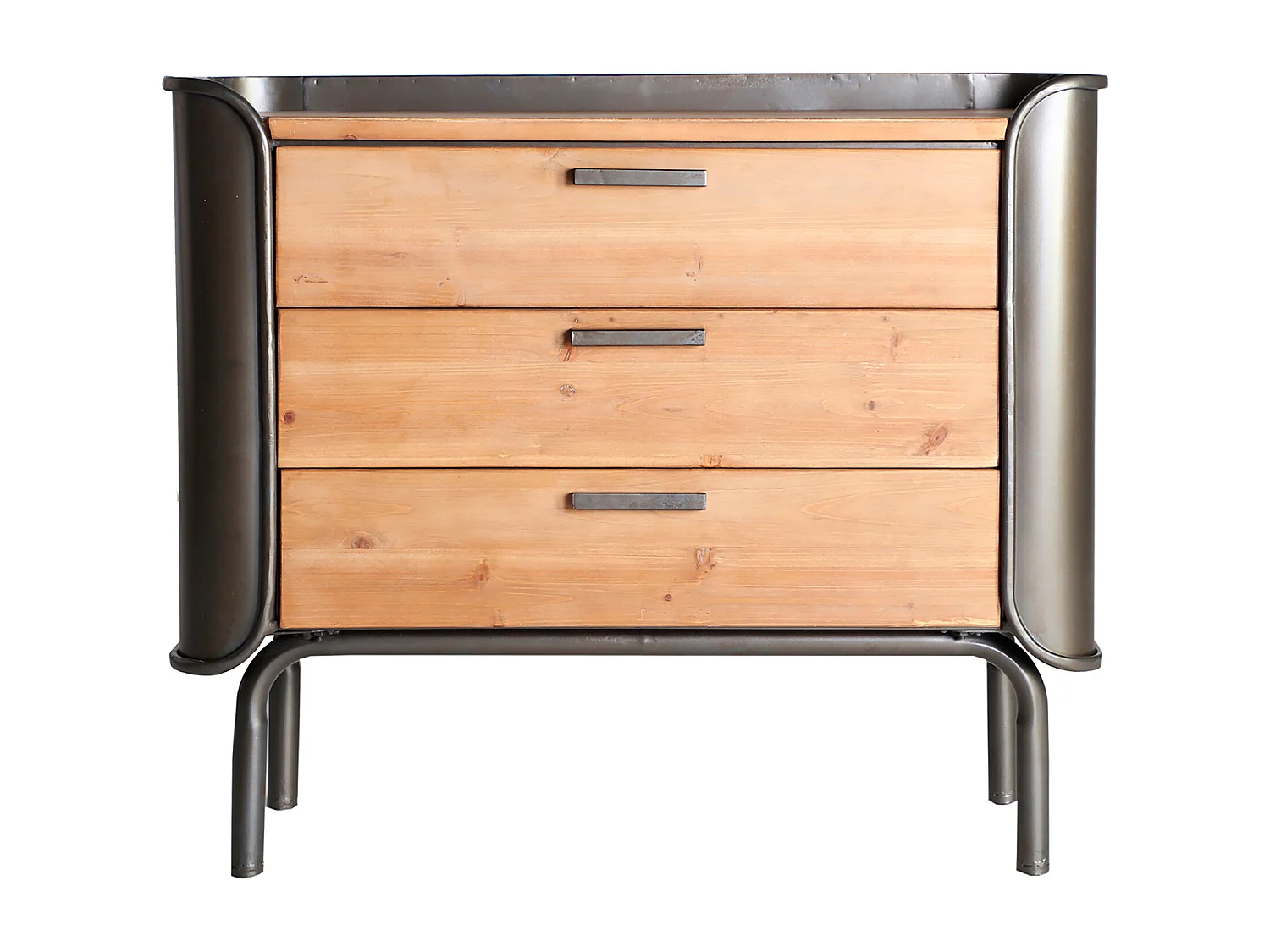 Cómoda de madera de abeto en color gris