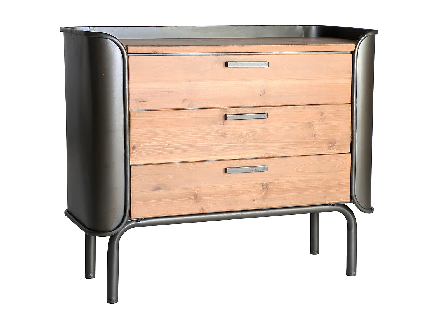 Cómoda de madera de abeto en color gris