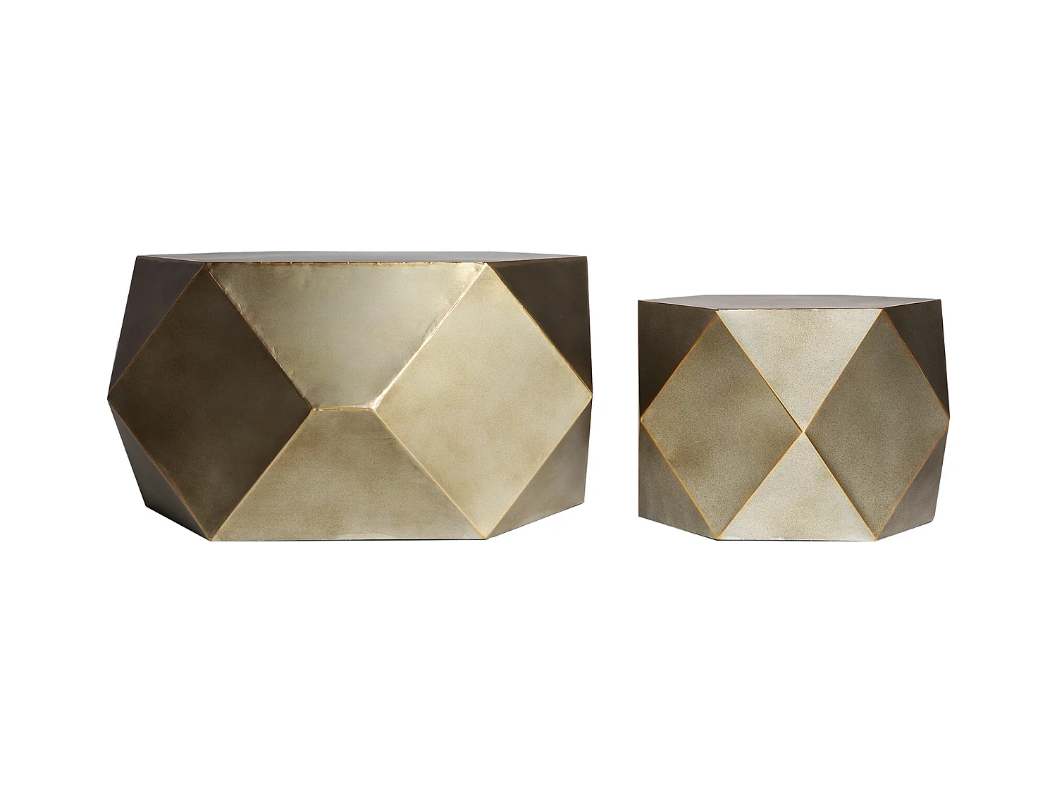 Table basse en fer cuivre 88x78x50 cm