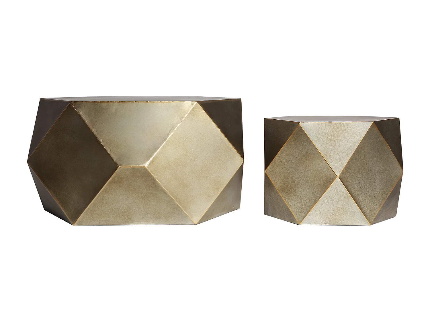 Table basse en fer cuivre 88x78x50 cm