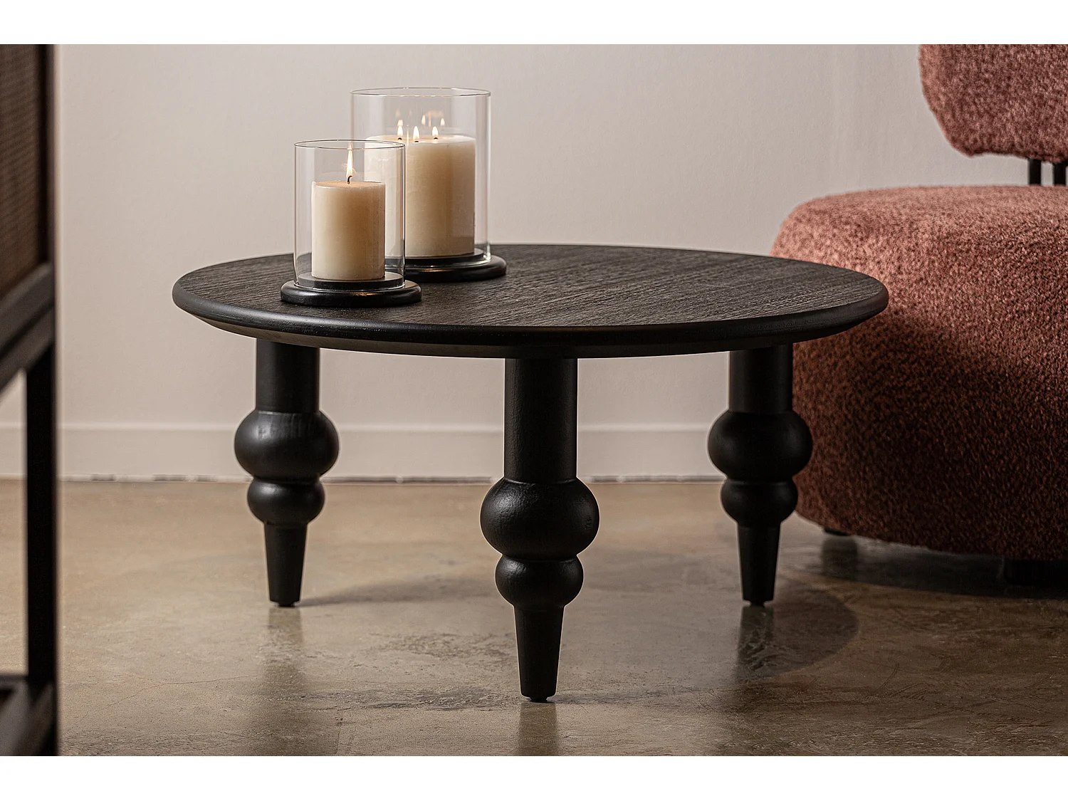 Table basse en bois de bouleau noir 80x80x40 cm