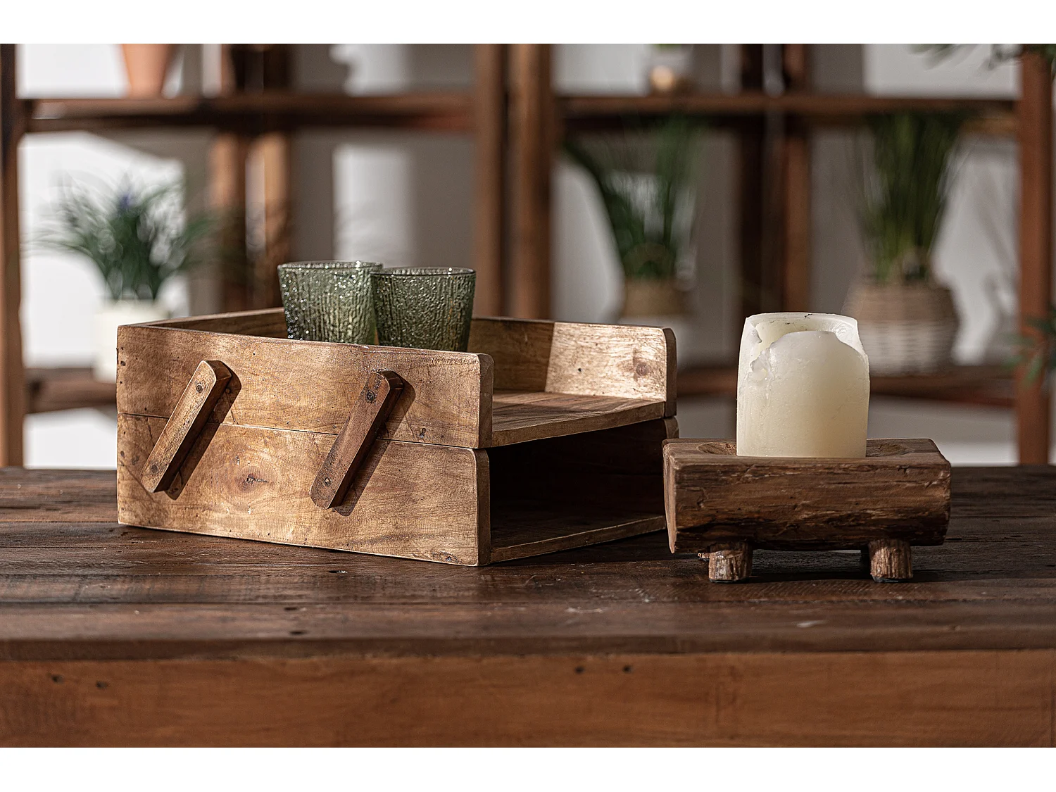 Bowl en bois de mahogany marron 20x18x9 cm - lot de 12