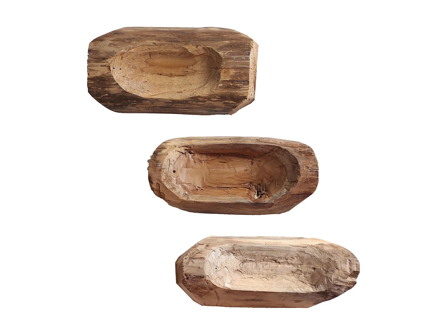 Cuenco de madera de mahogany en color marrón de 25x11x5cm - pack de 12