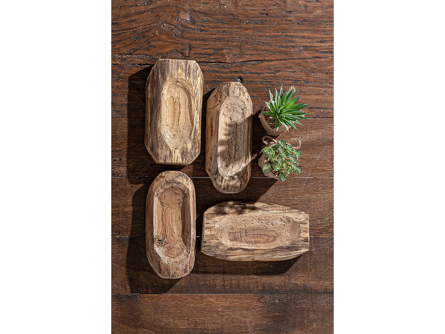 Cuenco de madera de mahogany en color marrón de 25x11x5cm - pack de 12