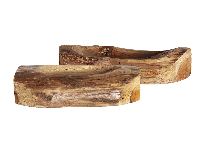 Cuenco de madera de mahogany en color marrón de 25x11x5cm - pack de 12