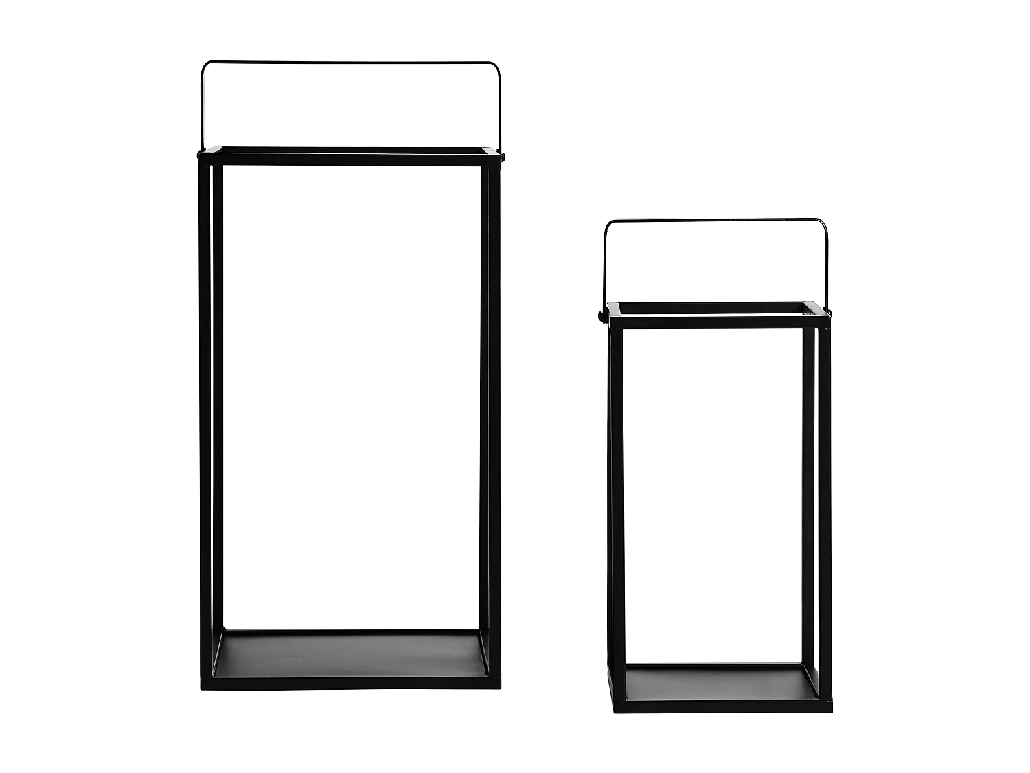 Bougeoir en fer noir 25x25x48 cm