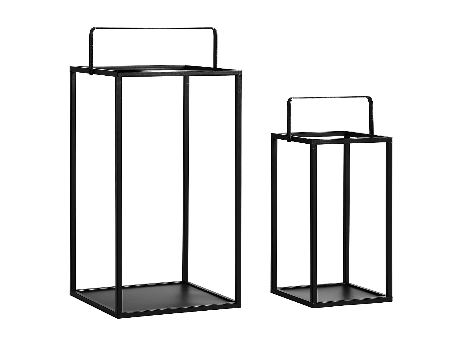 Bougeoir en fer noir 25x25x48 cm