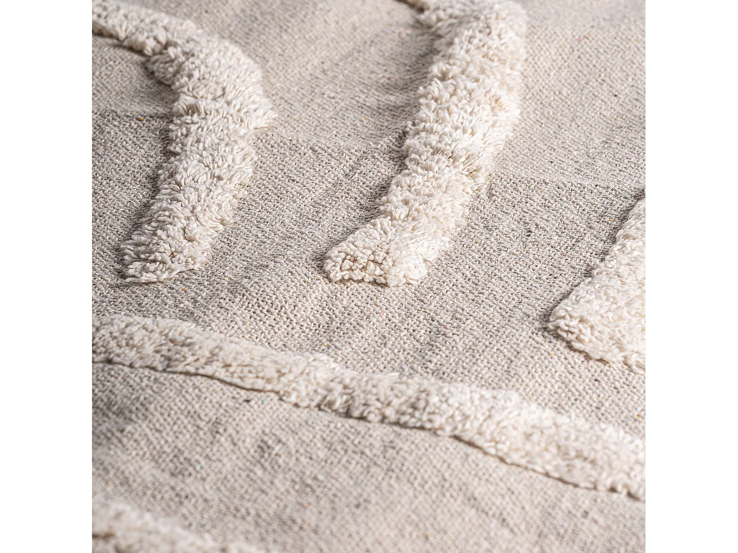 Plaid de algodón en color crema de 125x160x1cm