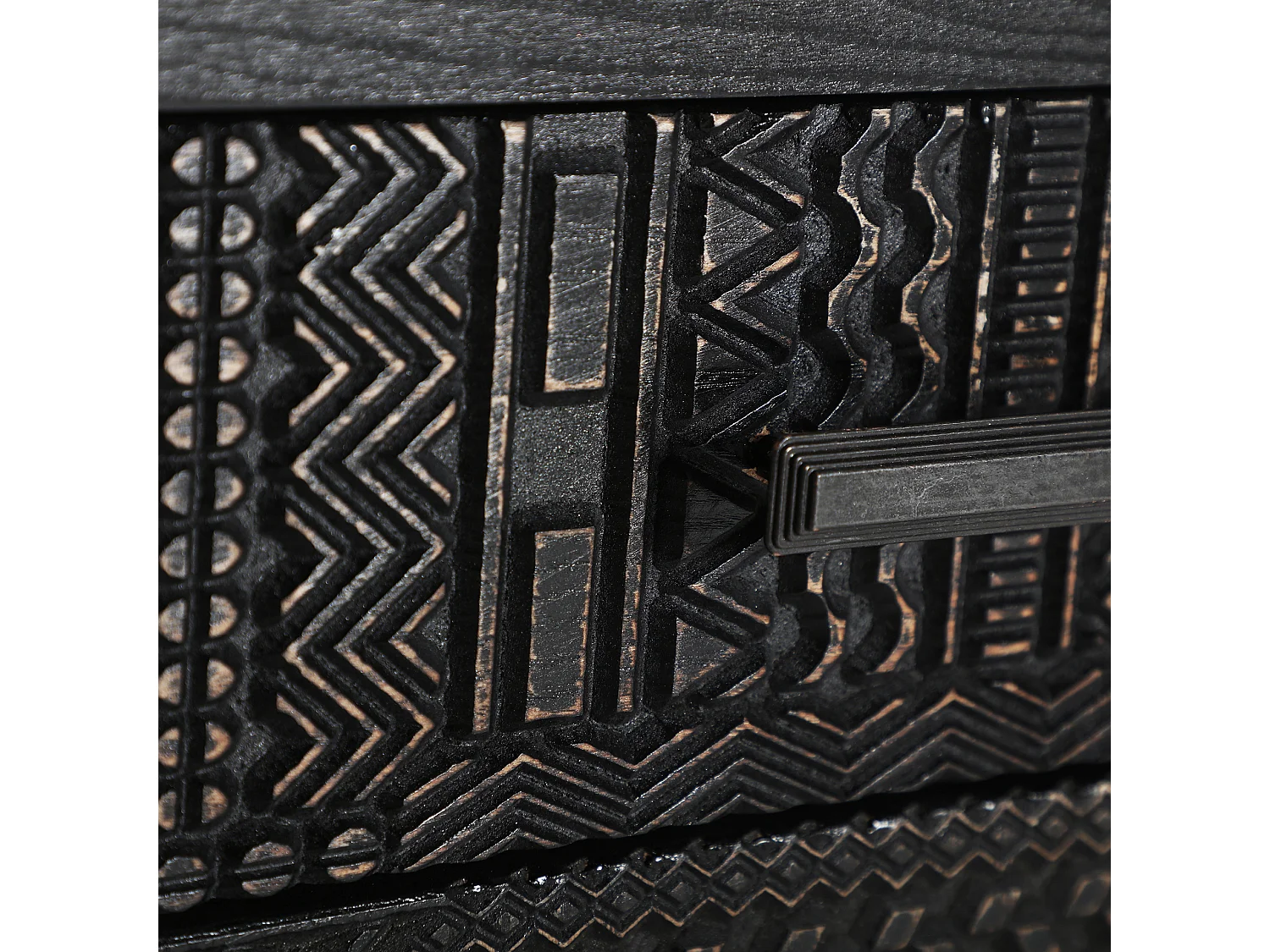 Table chevêt en bois de frêne noir 45x35x56 cm