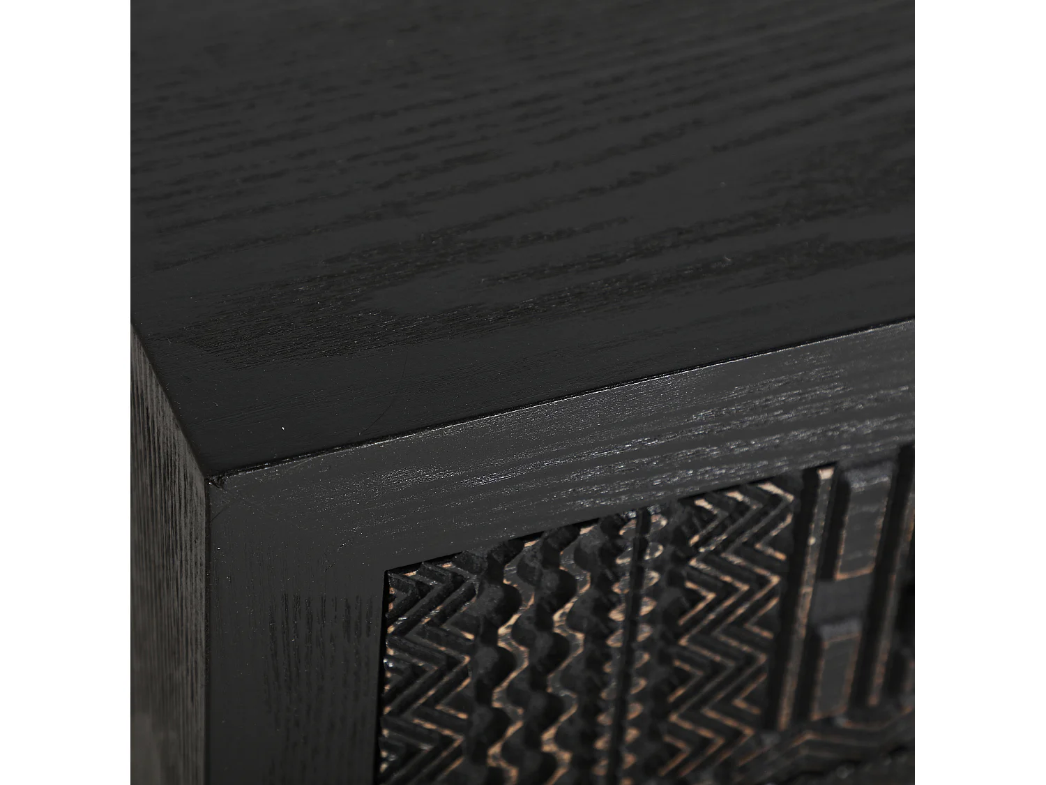 Table chevêt en bois de frêne noir 45x35x56 cm