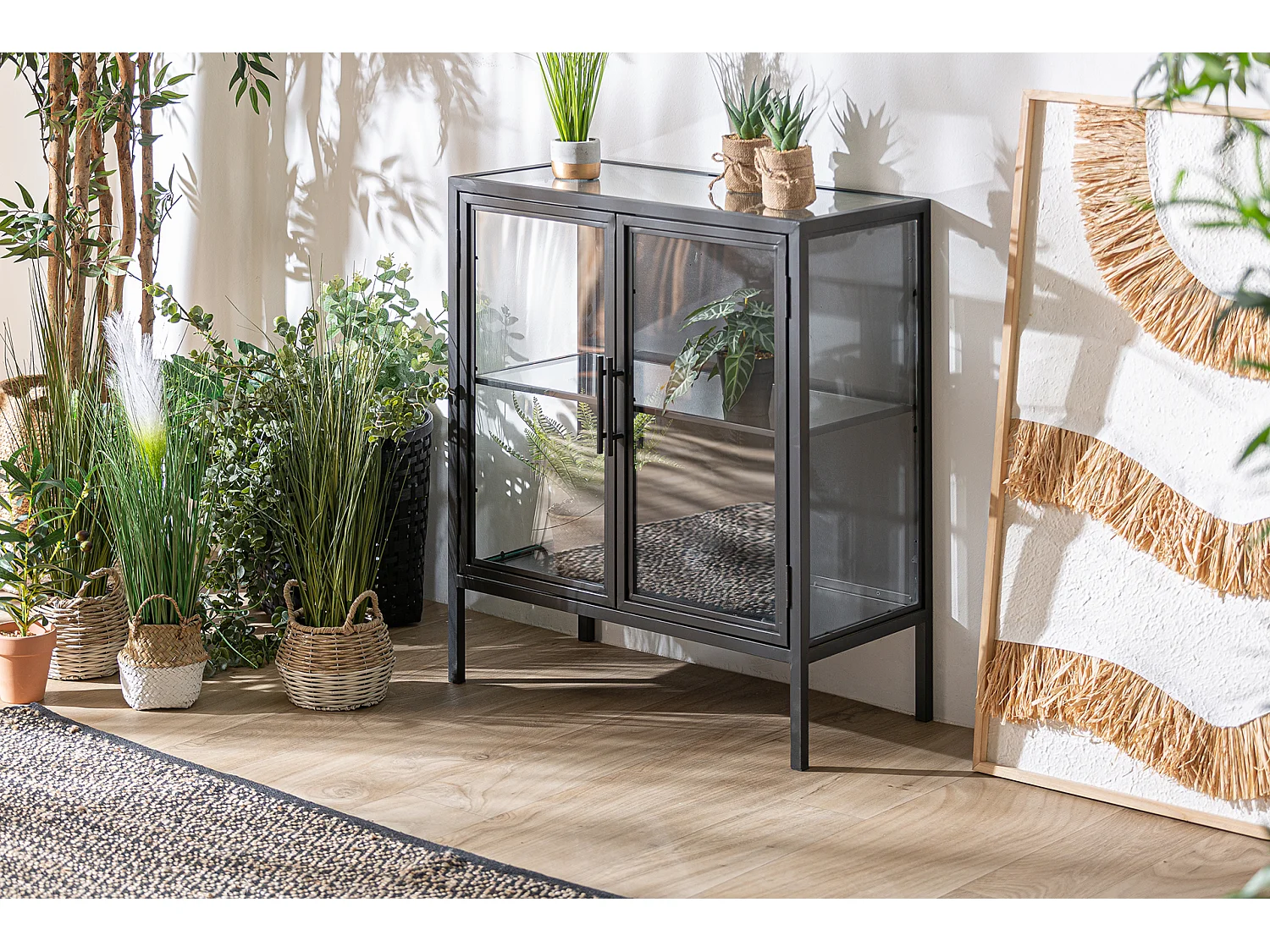 Buffet en fer noir 70x35x80 cm