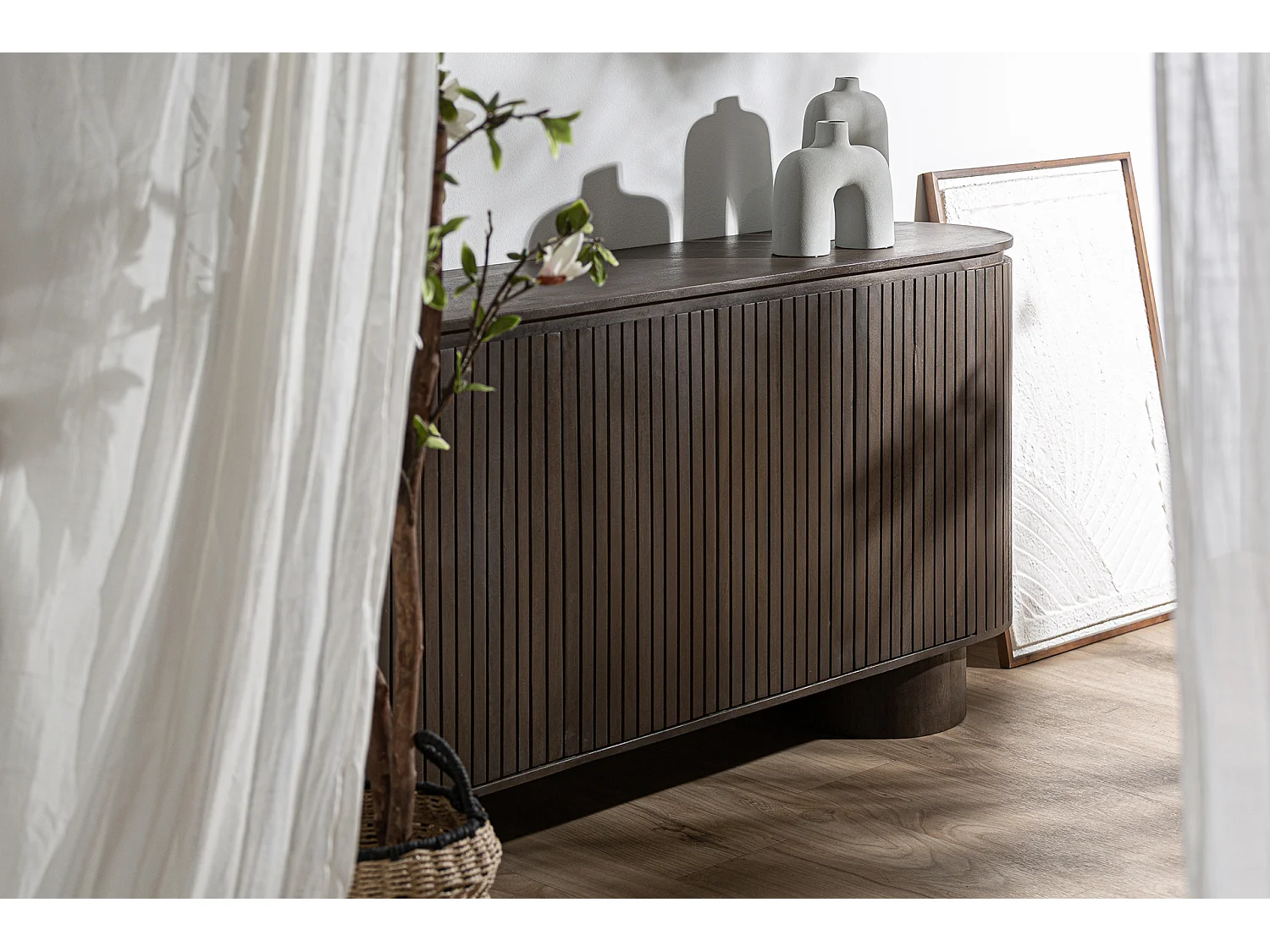 Buffet en bois de mangue marron 180x40x85 cm