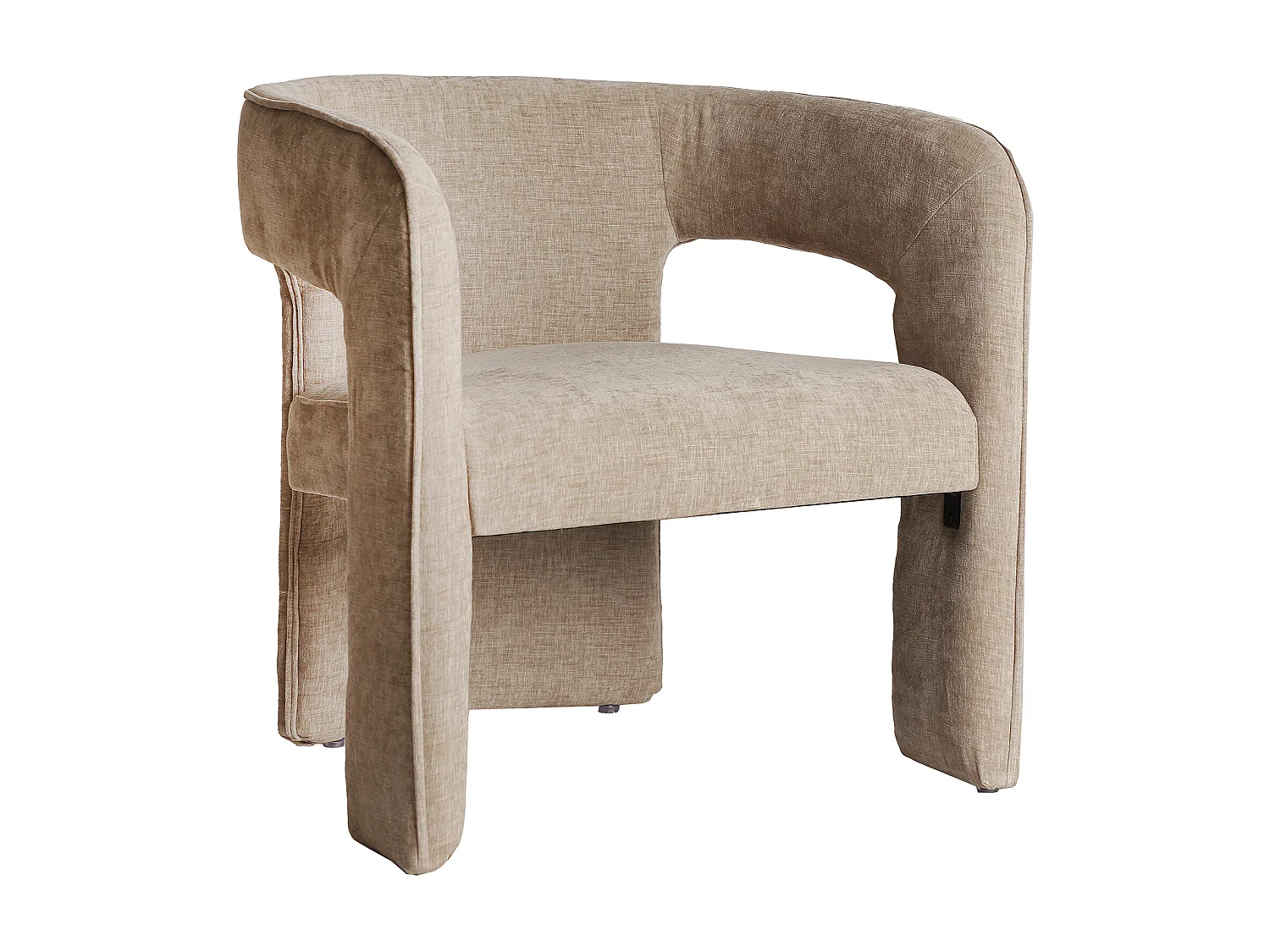 Chaise en velours beige 68x66x73 cm