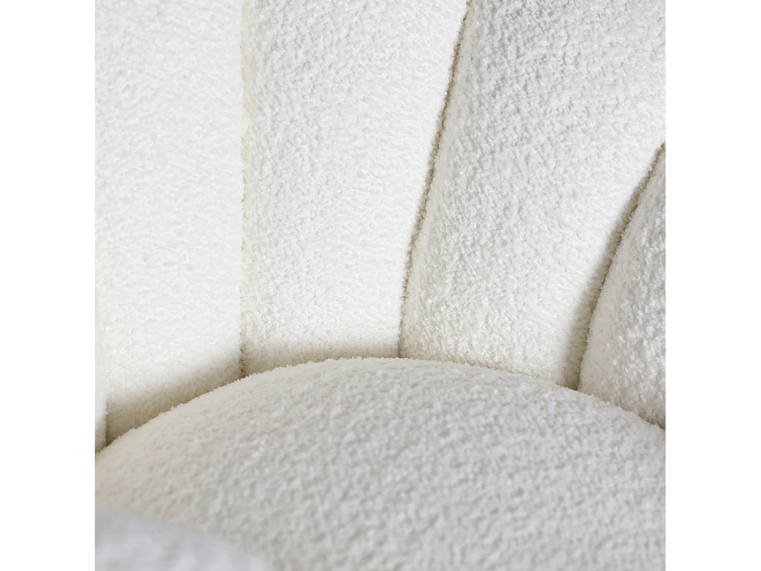 Fauteuil pivotant en coton bouclé blanc