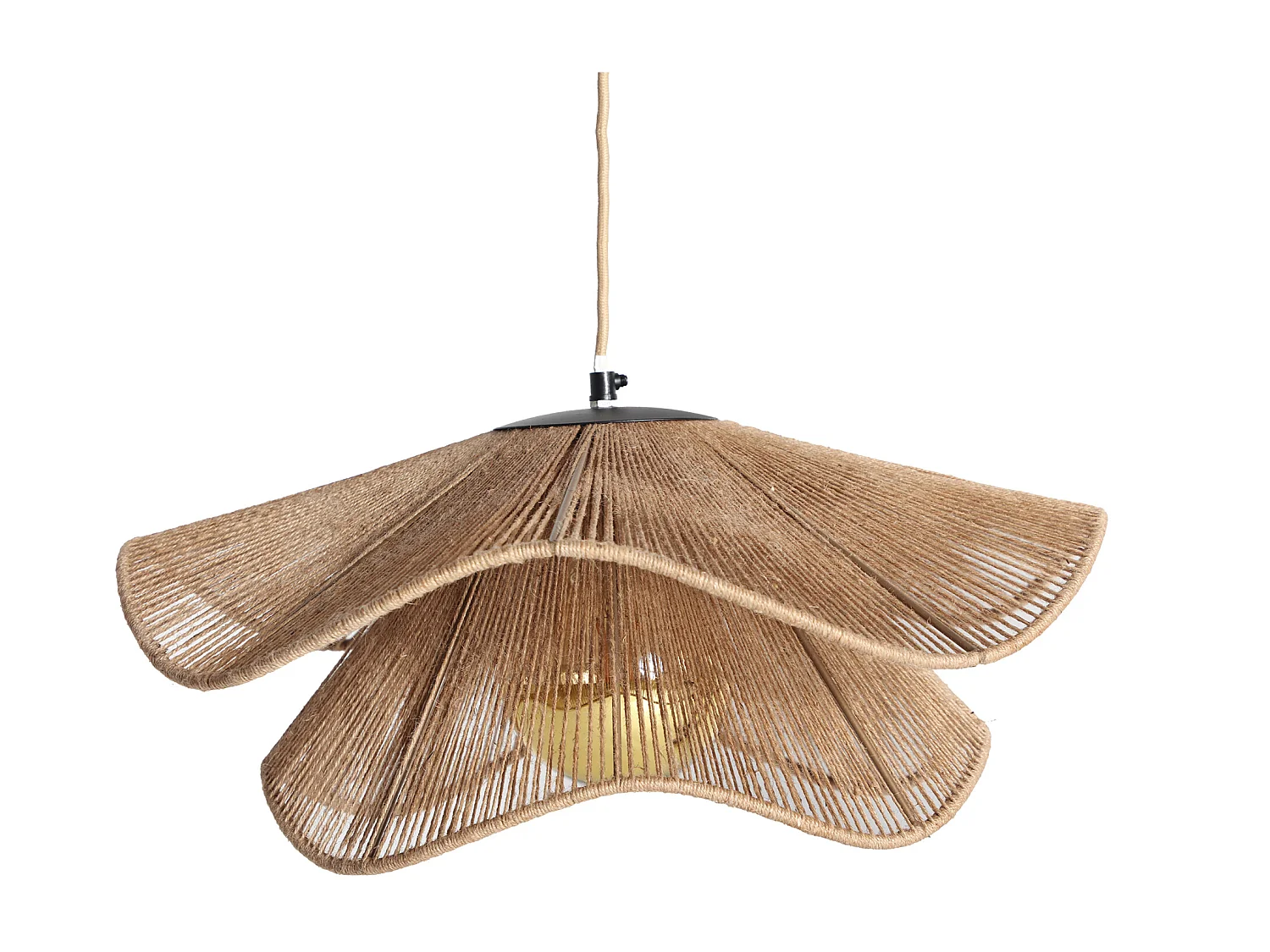 Lustre en jute marron 50x50x25 cm