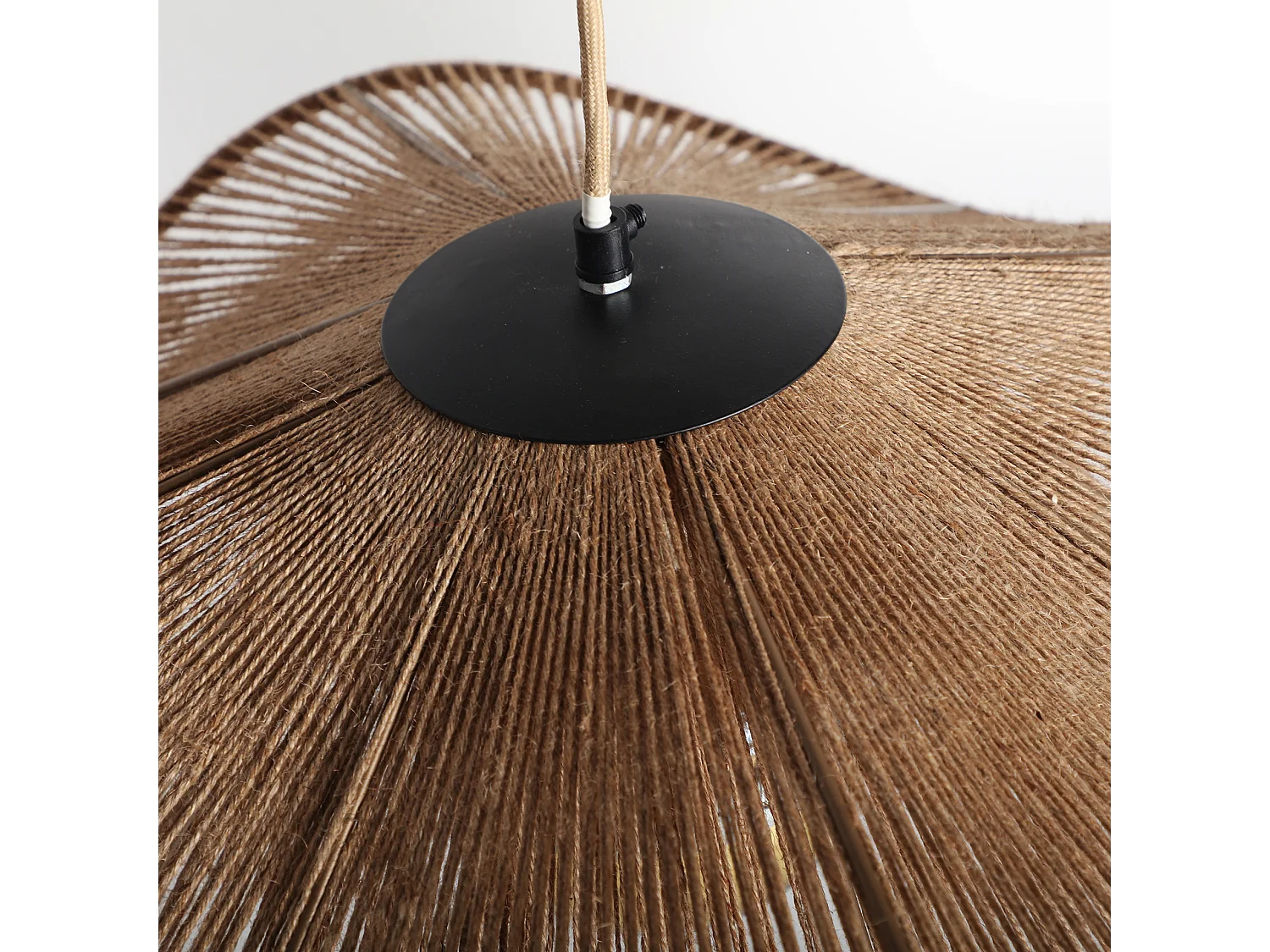 Lustre en jute marron 50x50x25 cm