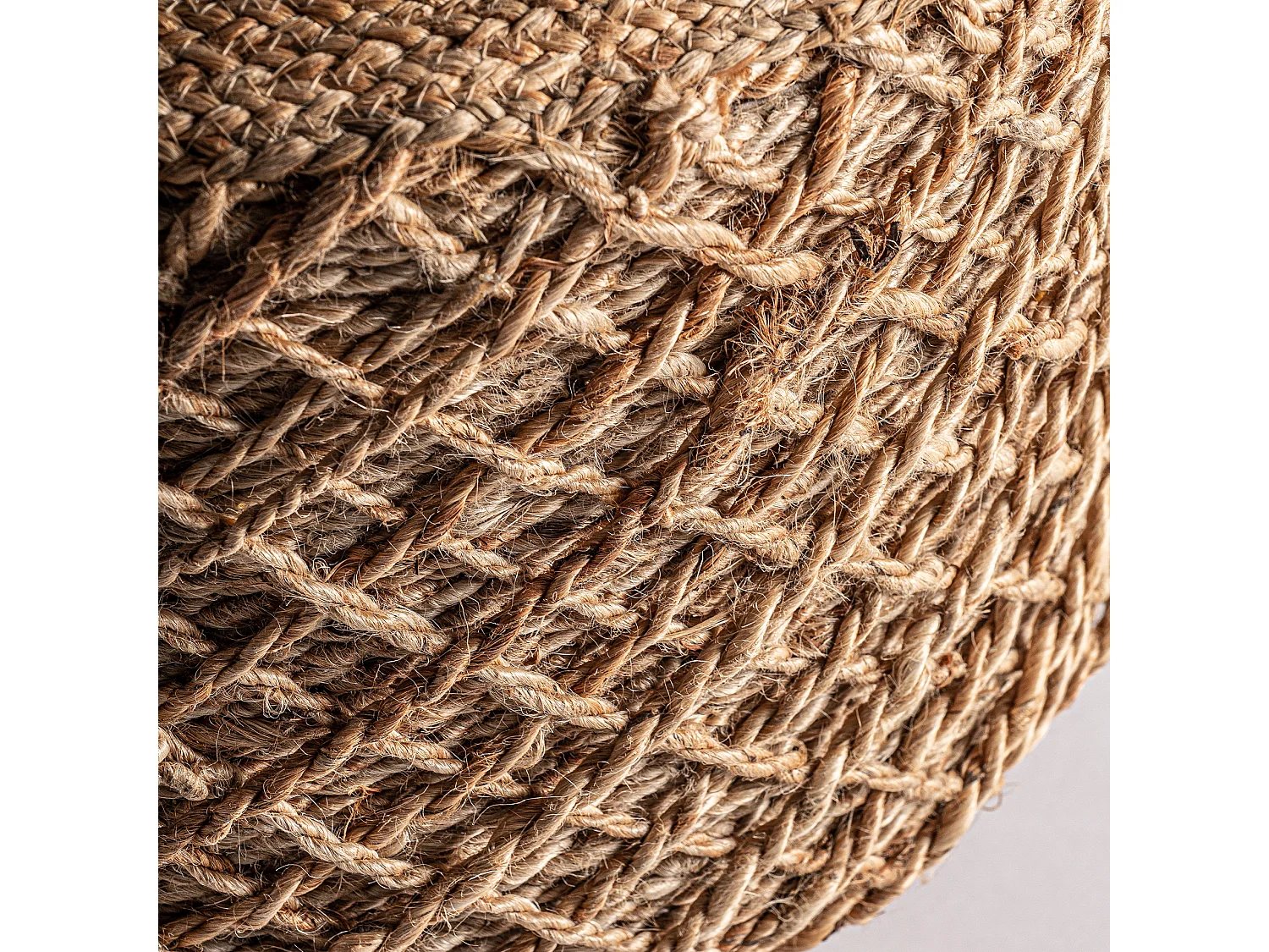 Reposapiés de yute en color marrón de 43x43x45cm