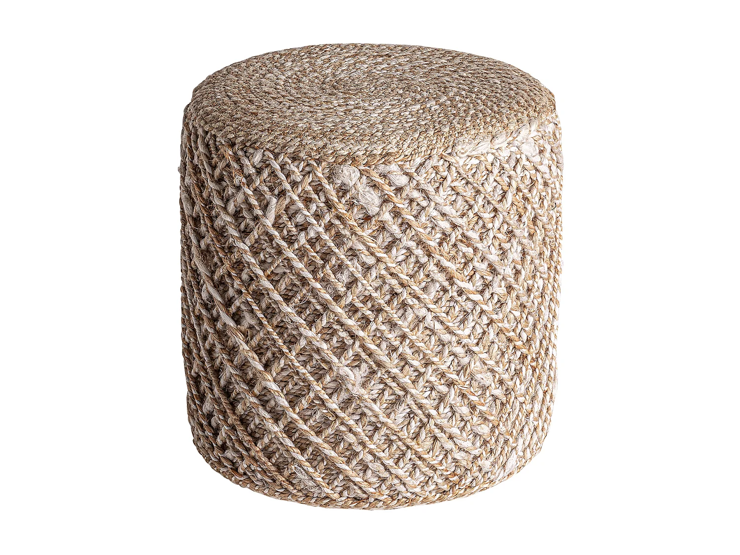 Reposapiés de yute en color marrón de 40x40x44cm