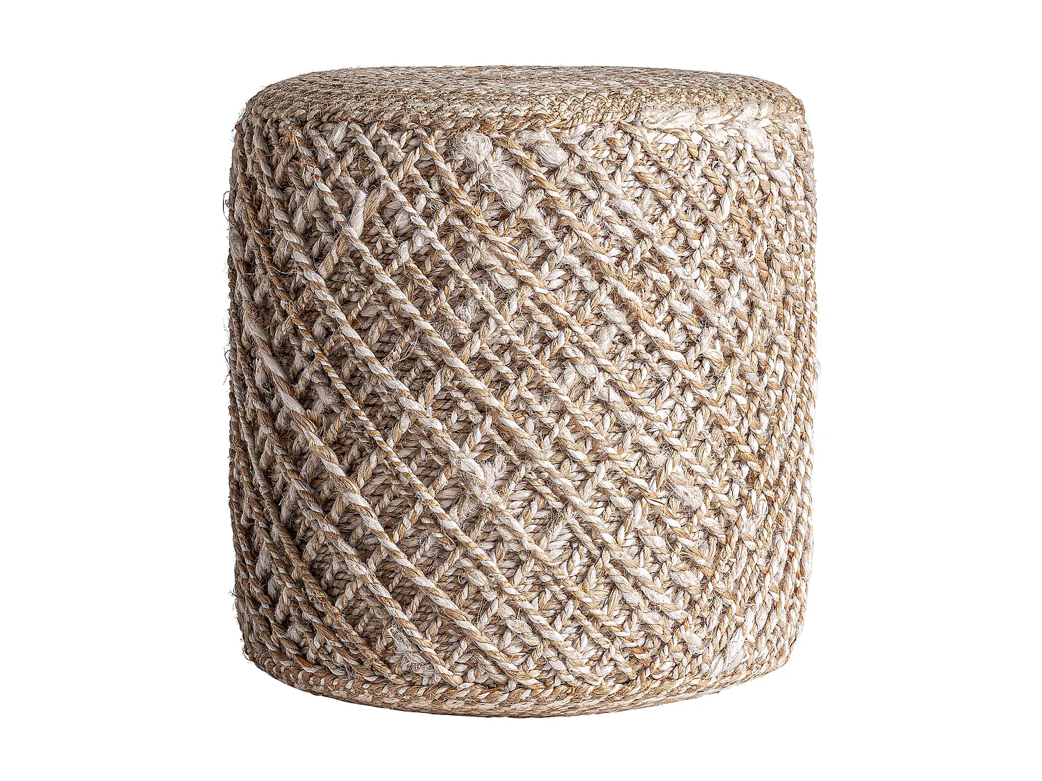 Reposapiés de yute en color marrón de 40x40x44cm