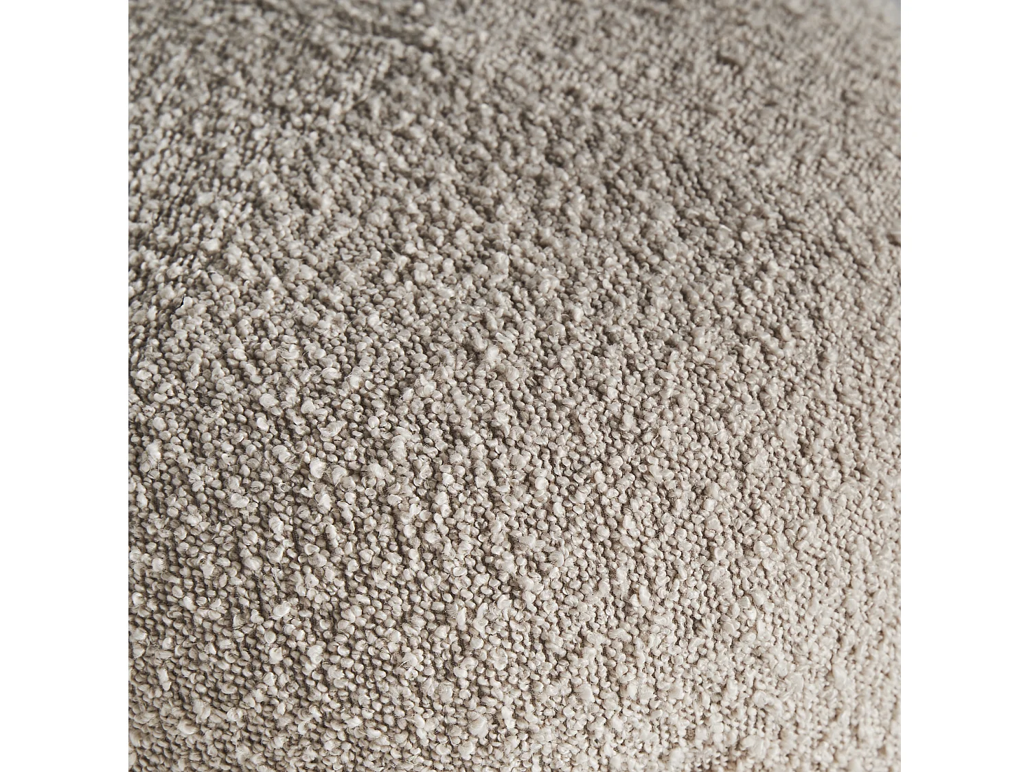 Reposapiés de algodón bouclé en color marrón claro de 41x41x38cm