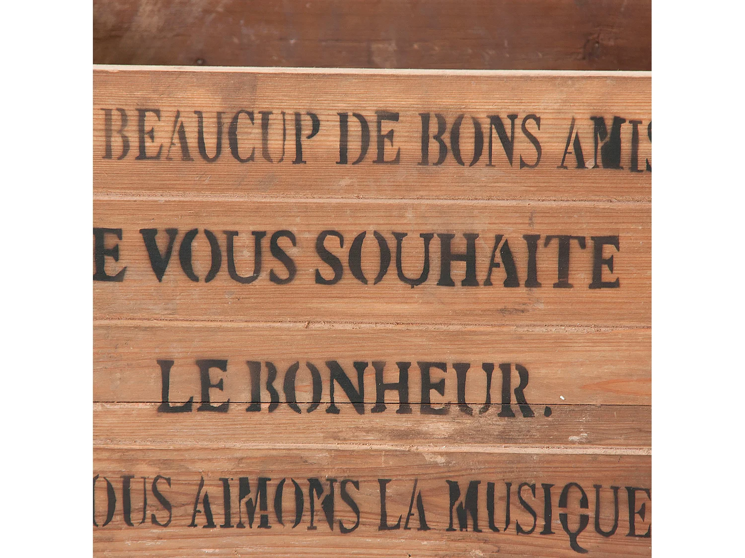 Caja de madera de abeto en color marrón de 52x38x28cm