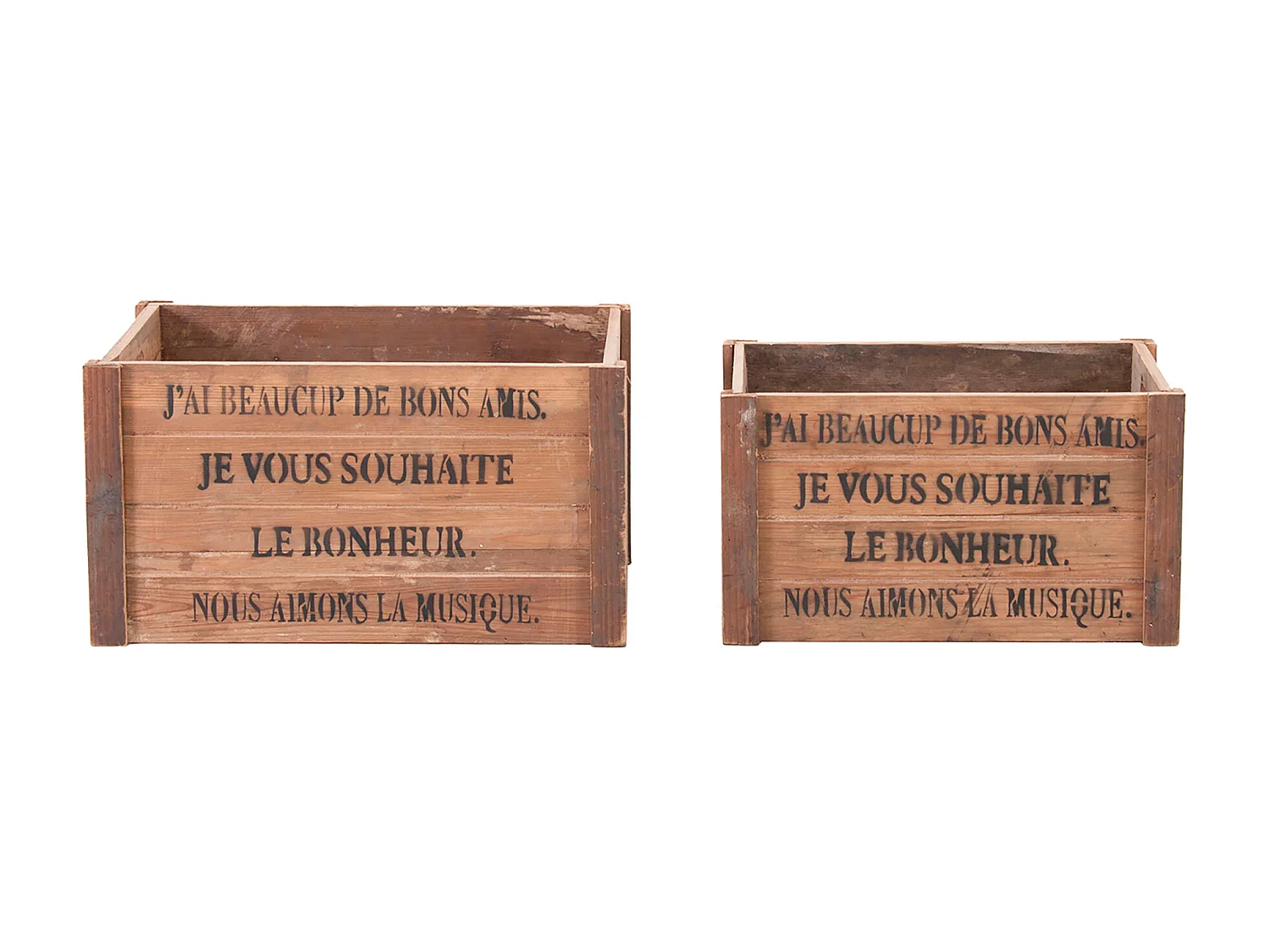 Caja de madera de abeto en color marrón de 52x38x28cm