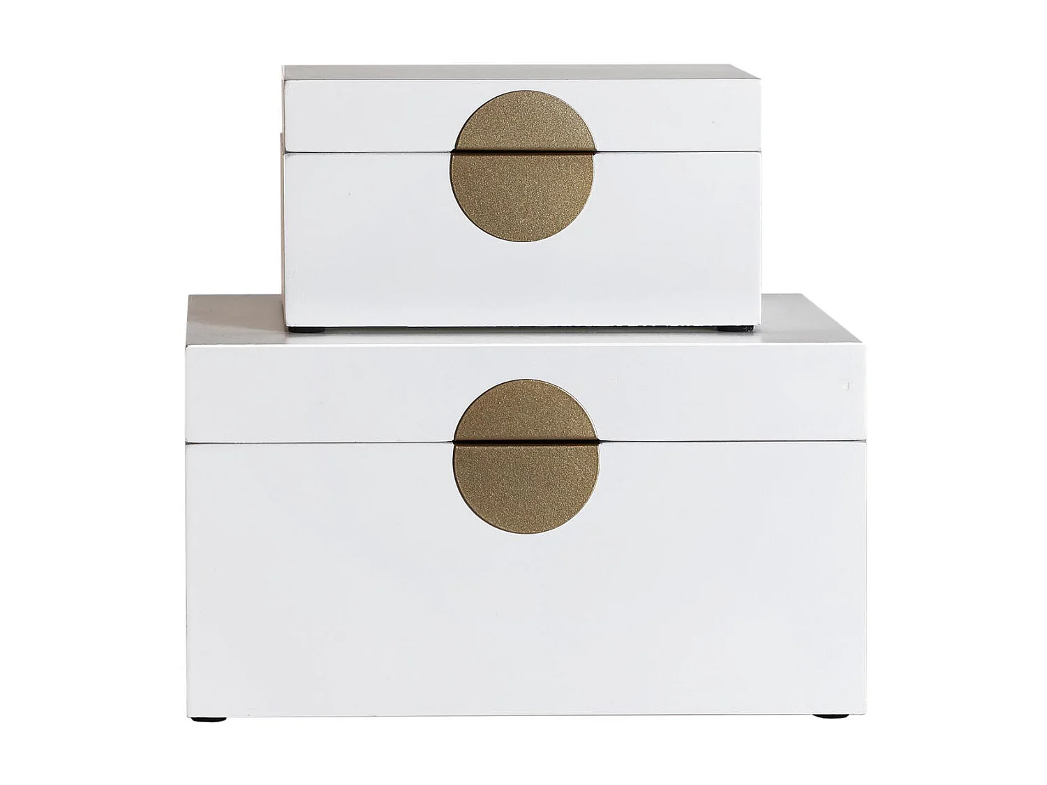 Caja de madera dm en color blanco - pack de 2