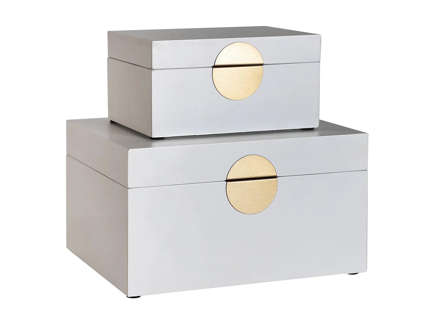 Caja de madera dm en color blanco - pack de 2