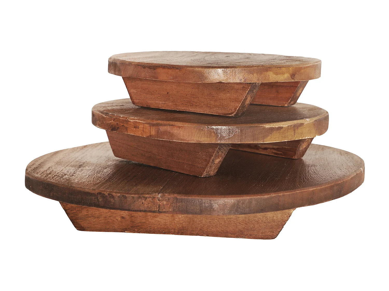 Tabla de madera de mahogany en color marrón de 29x29x4cm - pack de 3