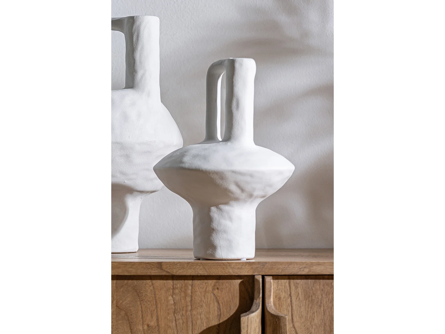 Vase en céramique blanc 19x19x27 cm