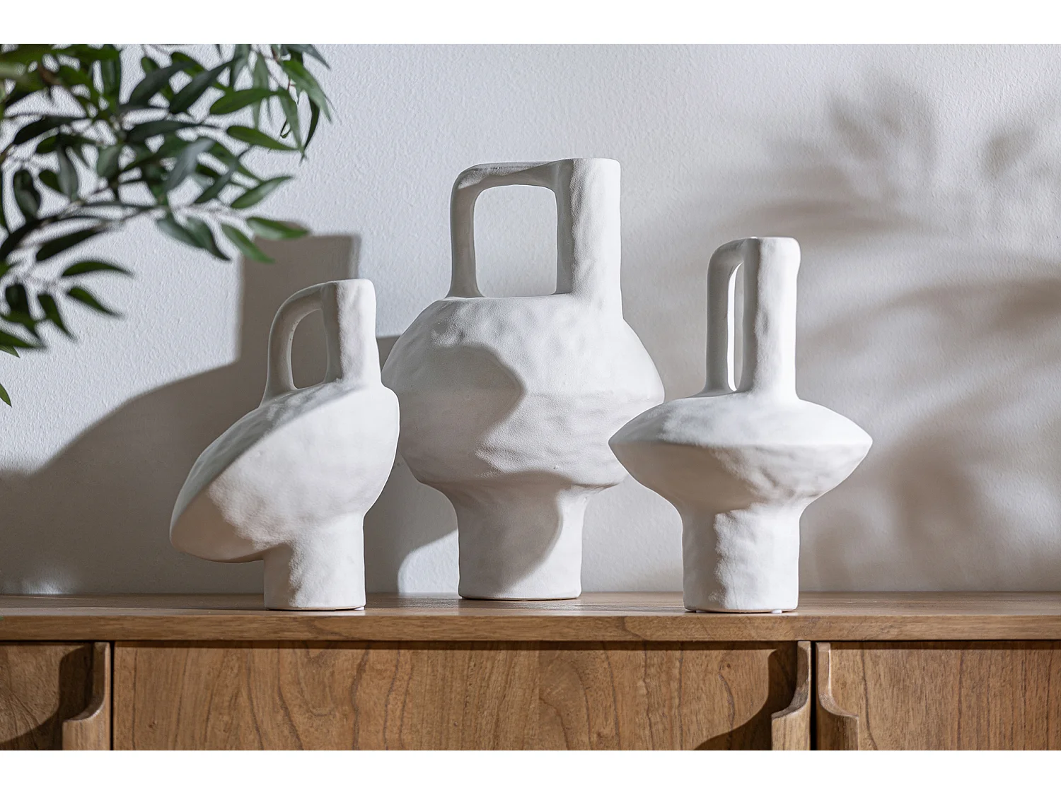 Vase en céramique blanc 19x19x27 cm