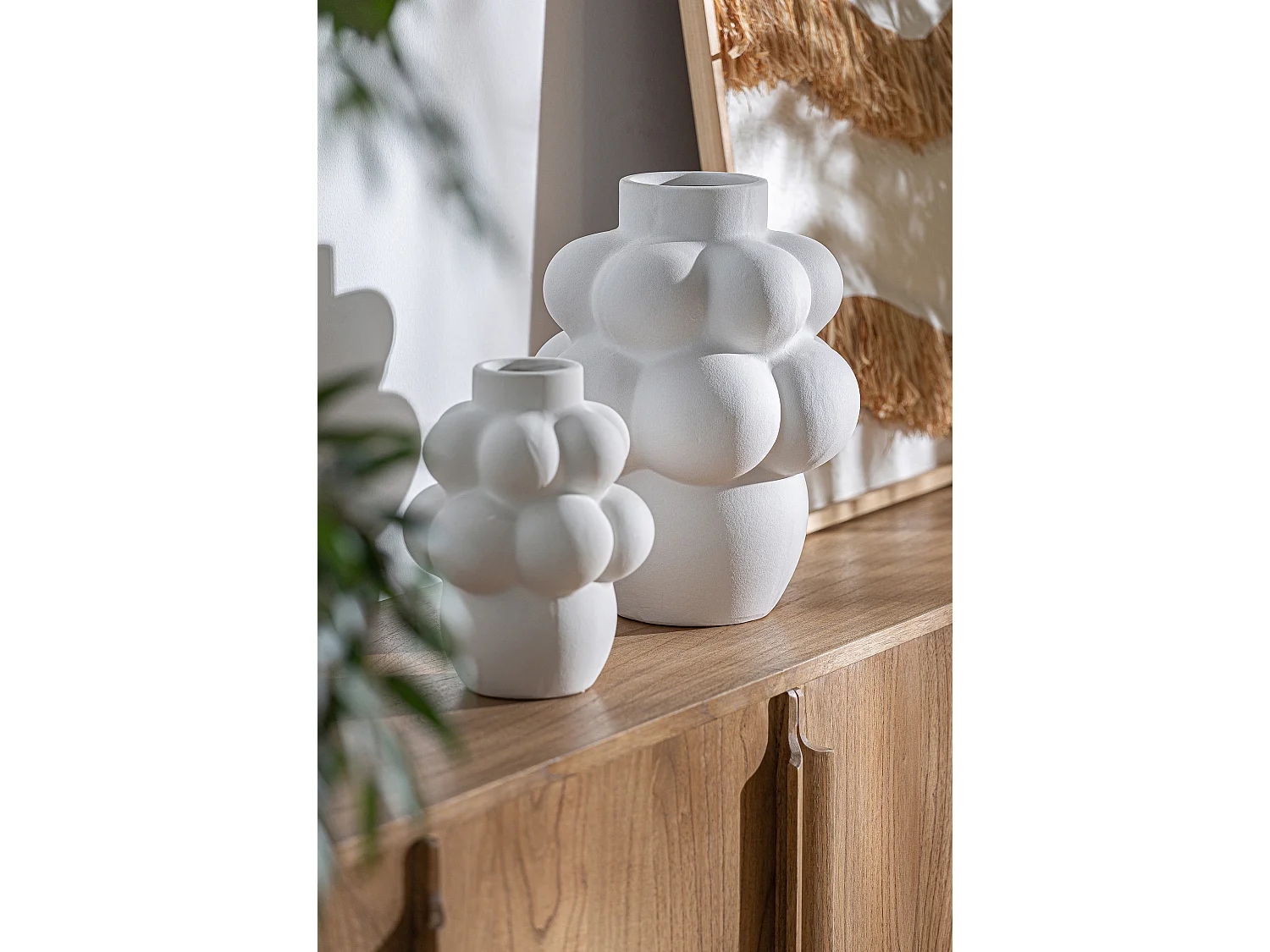 Vase en céramique blanc 28x28x36 cm