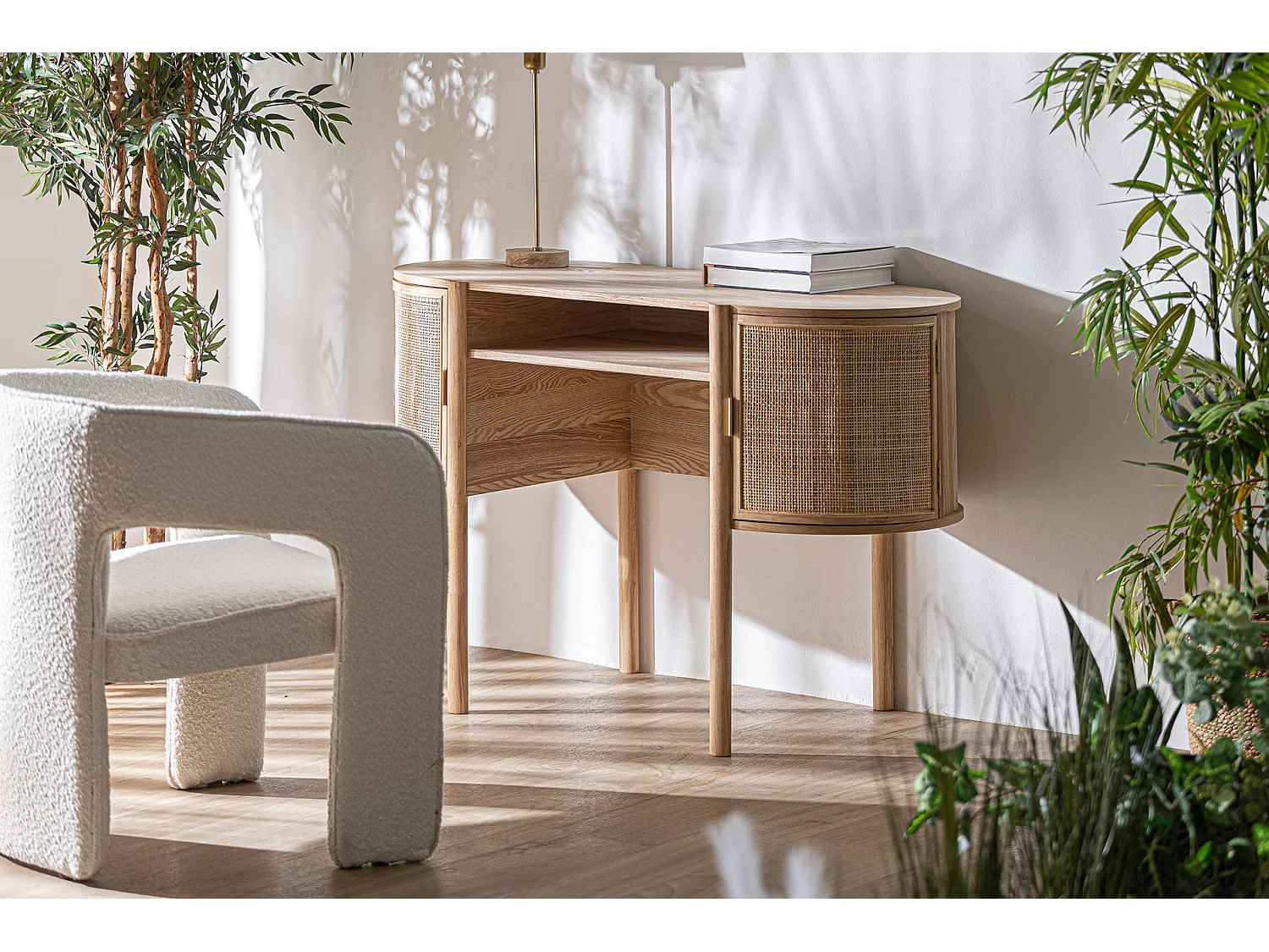 Escritorio de madera dm en color marrón de 120x61x80cm