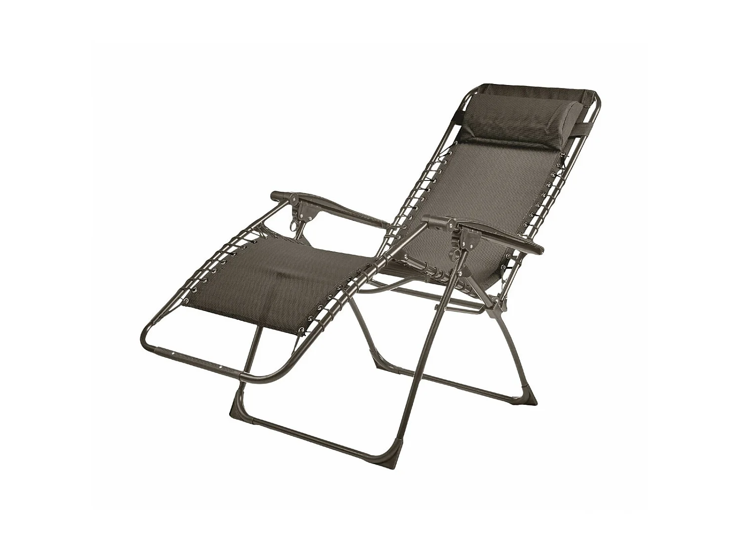 PALAVAS - lot de 2 fauteuils relax - pliant - Acier - Taupe