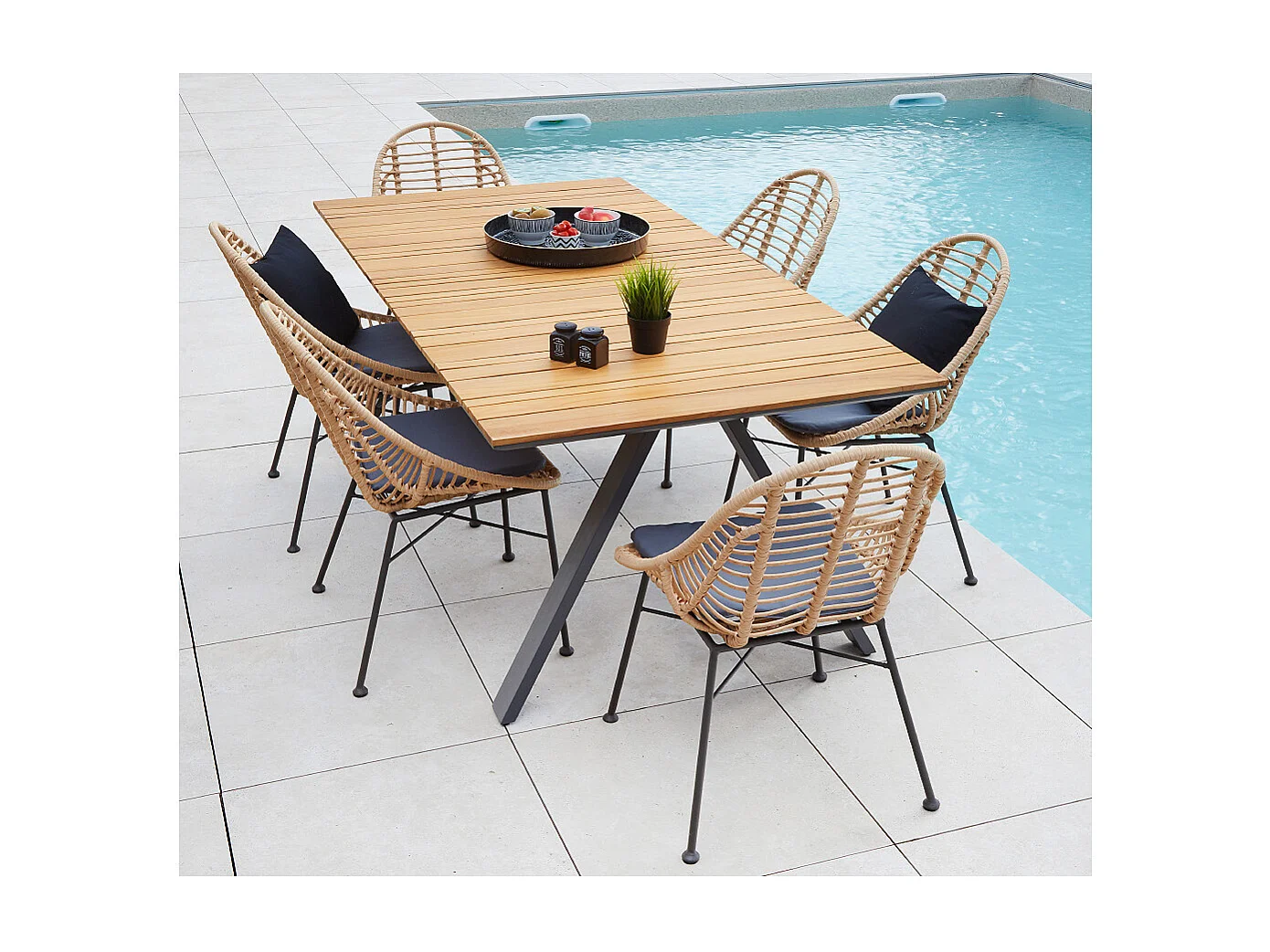 Ensemble table et chaises de jardin - 6 places - CINCINNATI USHUAIA