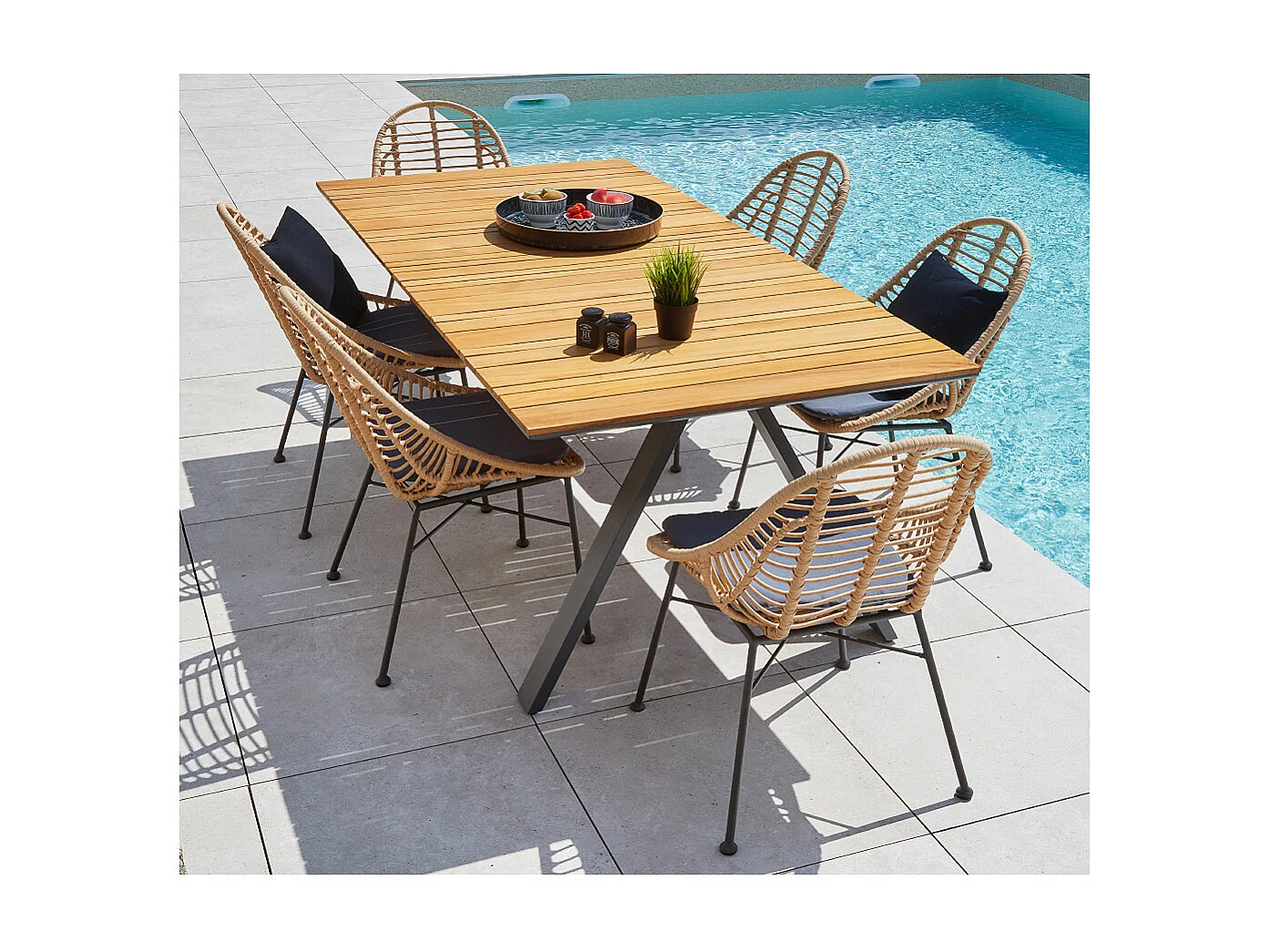 Ensemble table et chaises de jardin - 6 places - CINCINNATI USHUAIA