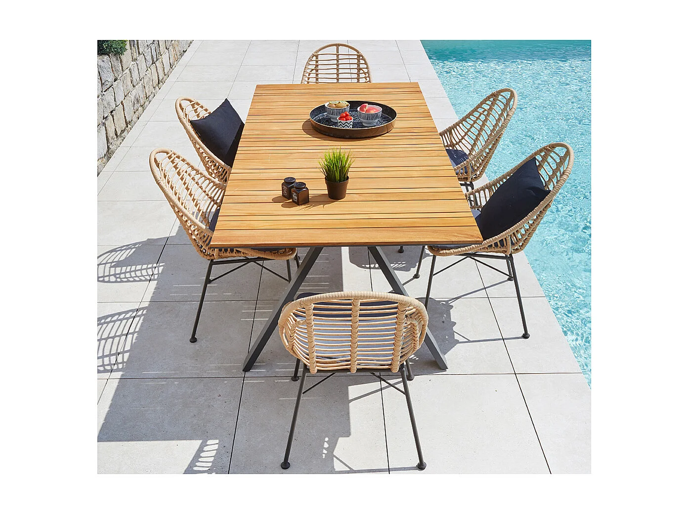 Ensemble table et chaises de jardin - 6 places - CINCINNATI USHUAIA