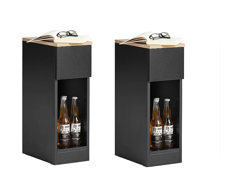 SoBuy FBT111-SCHx2 Lot de 2 Table de Chevet Table de Nuit Bout de Canapé Table d'Appoint Table Basse avec Tiroir