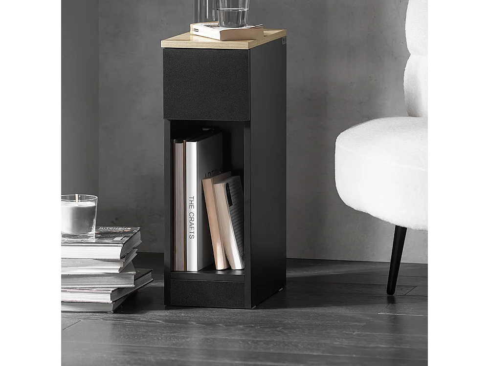 SoBuy FBT111-SCHx2 Lot de 2 Table de Chevet Table de Nuit Bout de Canapé Table d'Appoint Table Basse avec Tiroir