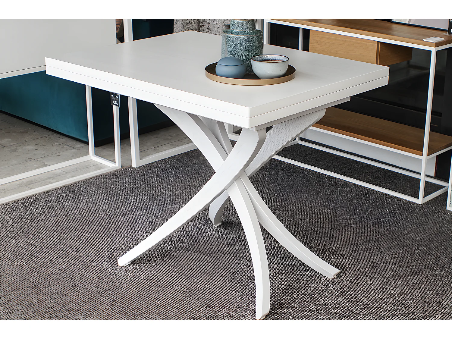 Table extensible - 70-150x100 cm - blanc - SPIDER 3en1
