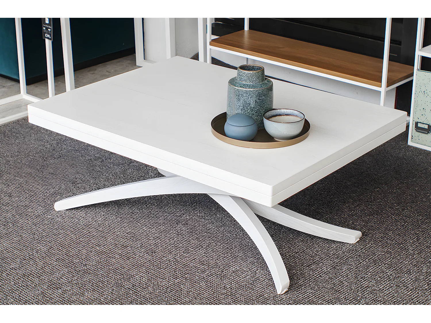 Table extensible - 70-150x100 cm - blanc - SPIDER 3en1