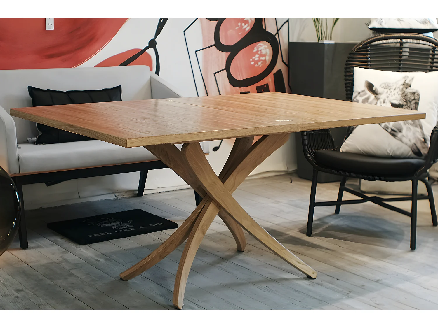 Table extensible - 70-150x100 cm - couleur naturelle - SPIDER 3en1