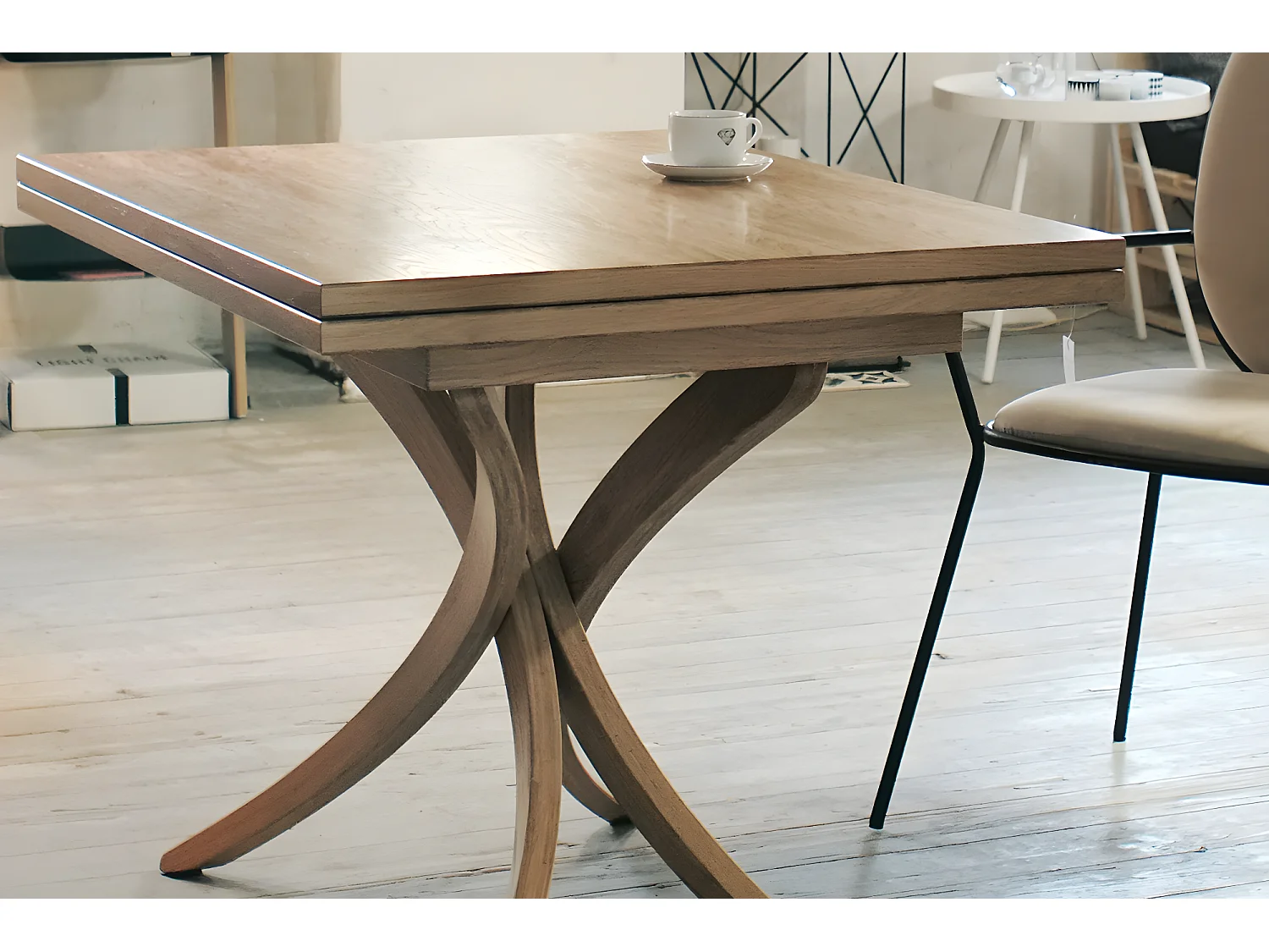 Table extensible - 70-150x100 cm - couleur naturelle - SPIDER 3en1