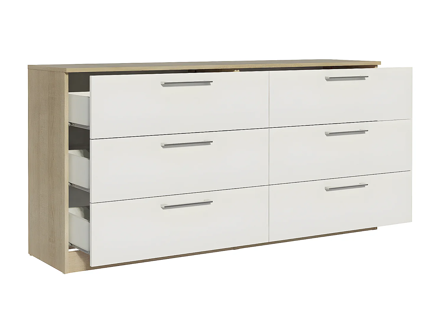 Cómoda Trend dupla 6 gavetas (Branco)