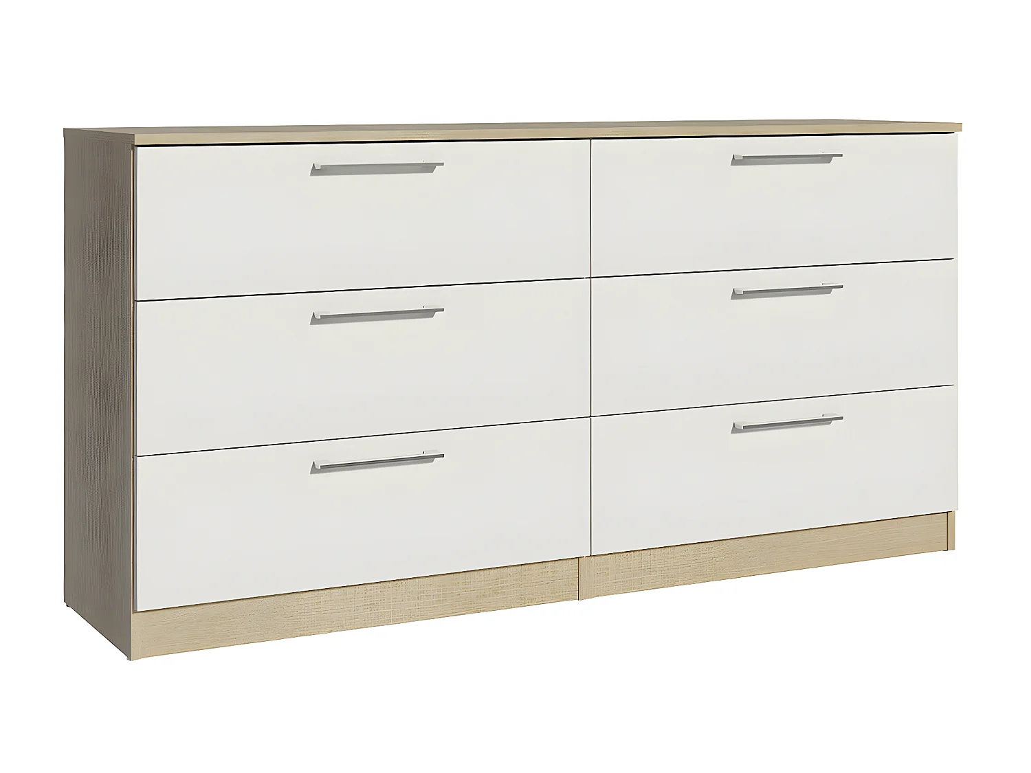 Cómoda Trend dupla 6 gavetas (Branco)