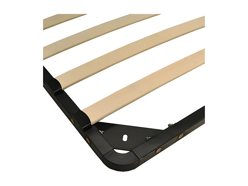 Sommier Métal RENO 160x200 cm + 1 pied amovible / Noir