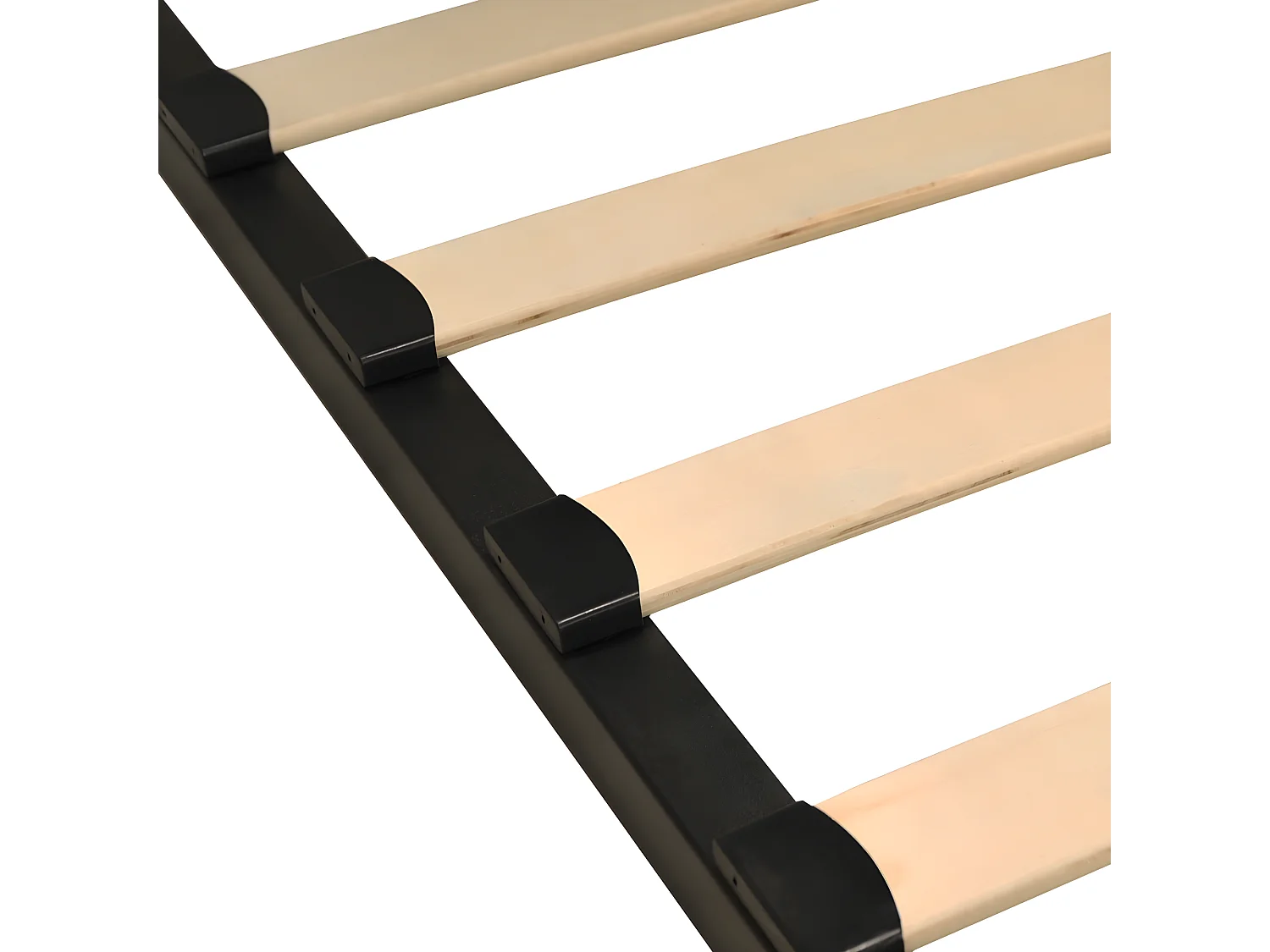 Sommier Métal RENO 160x200 cm + 1 pied amovible / Noir